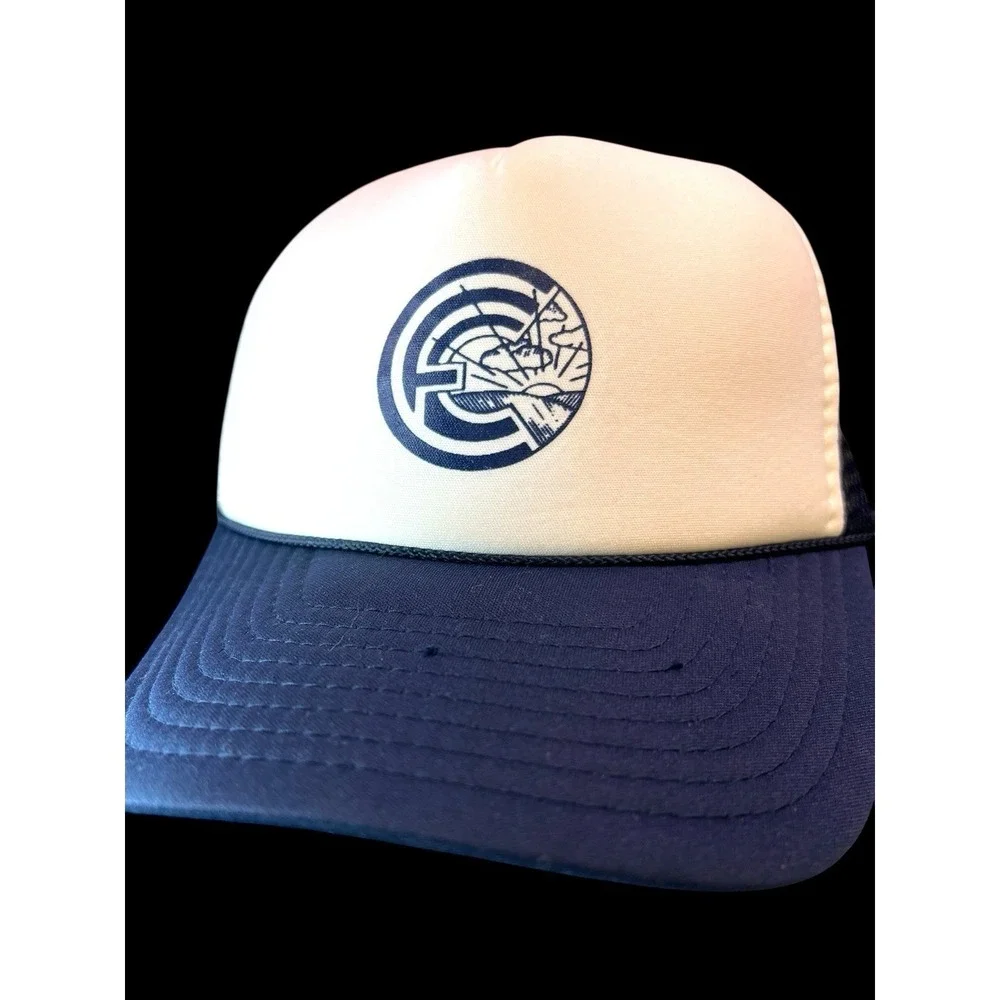 Nissin Vintage‎ 80s Foamy Meshback Snapback Adjustable Baseball Cap Navy Blue